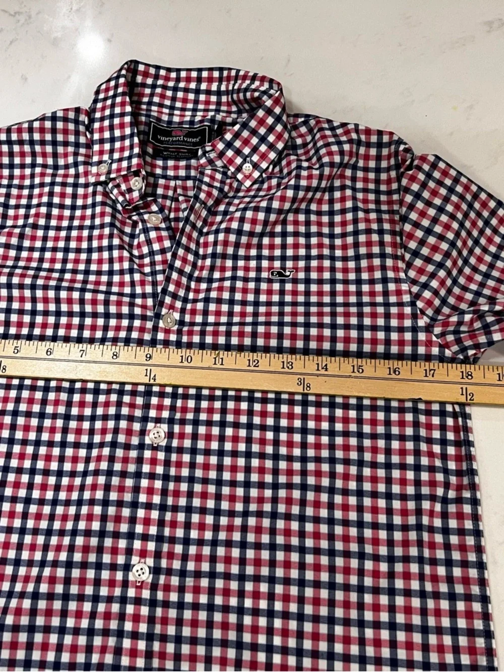 Vineyard Vines Pink and Navy Gingham Button-Down Shirt 🐋 - Picture 9 of 11